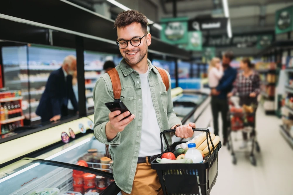 Man in grocery store
